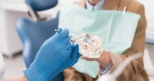 Dentist explaining about dental bone graft cost